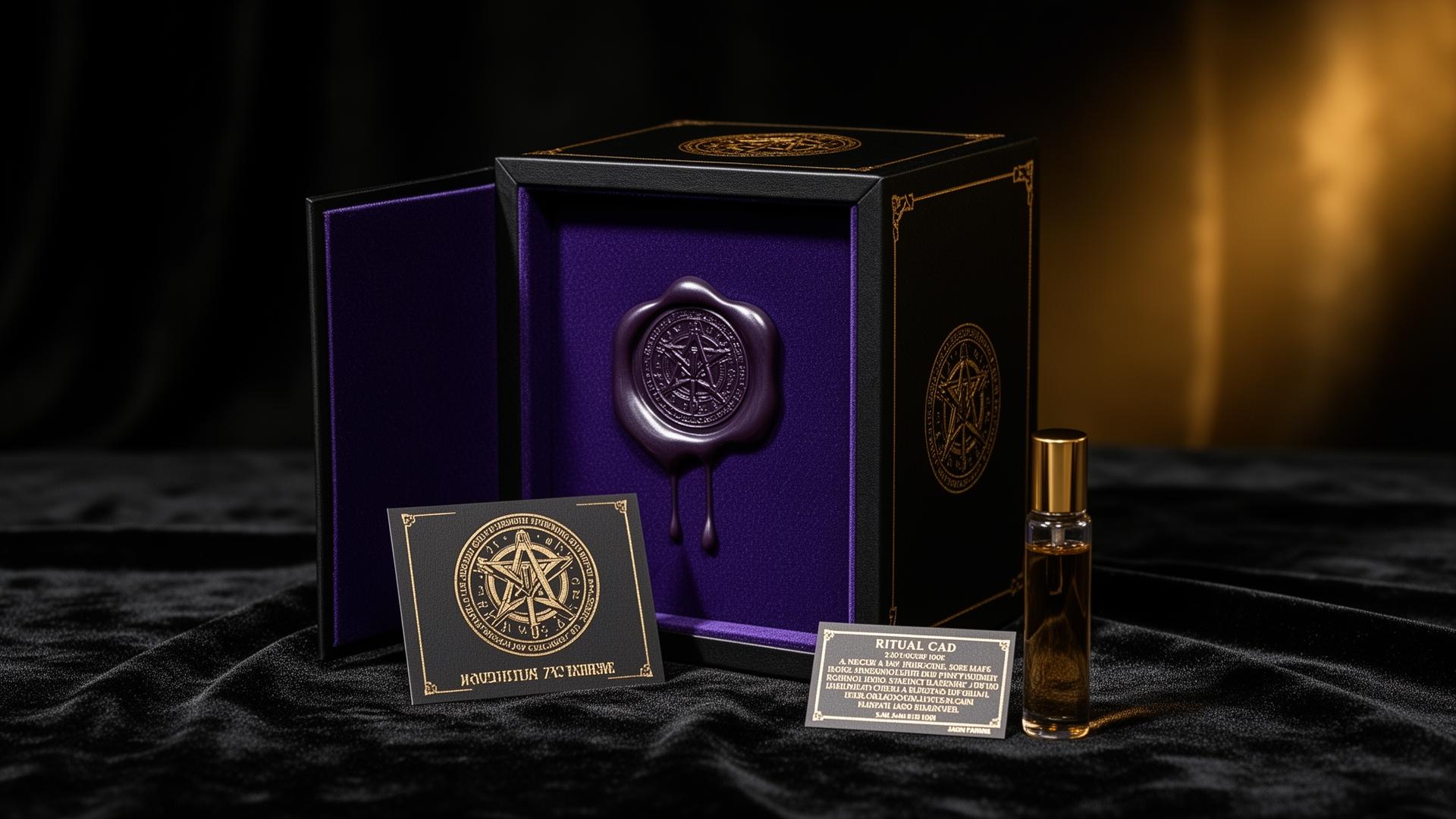 Sealed Scathach Valour presentation box with wax seal and ritual card